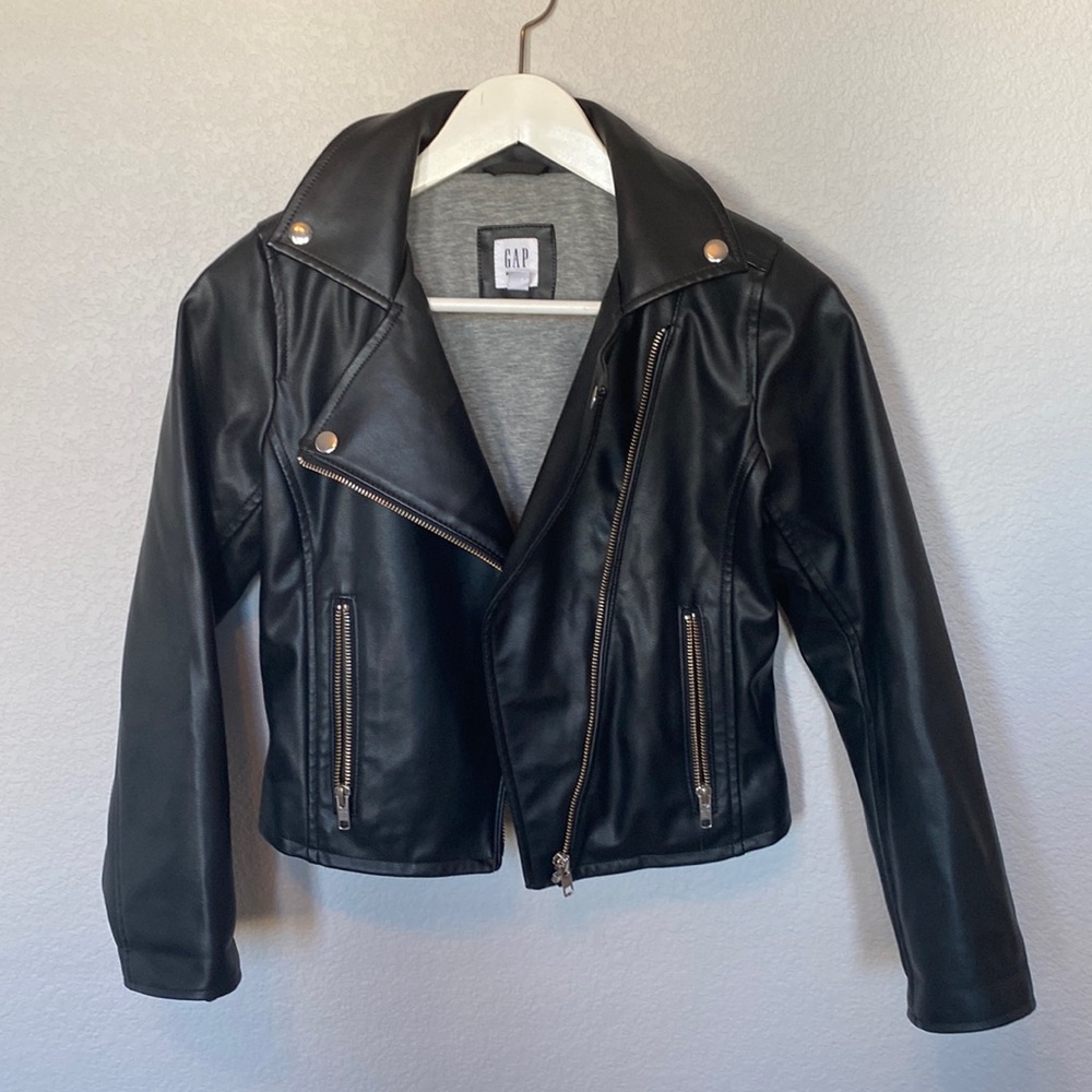 Gap, size large, girls pleather motocross jacket